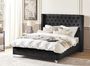 Lit capitonné Chesterfield velours noir Klouto 160x200 cm