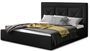 Lit design 140x200 cm velours noir Clarin