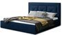 Lit design 200x200 cm velours bleu foncé Clarin
