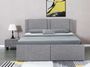 Lit coffre avec 2 tiroirs 180x200 cm tissu gris clair Jorn