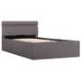 Lit coffre avec LED Taupe Tissu 100x200cm