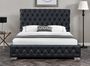Lit coffre matelassé simili cuir noir Kael 160x200 cm
