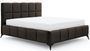 Lit coffre moderne 140x200 cm capitonné velours marron Mister