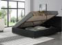 Lit coffre simili cuir noir Dona 160x200 cm