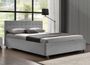 Lit coffre tissu gris clair Comett 140x190 cm