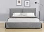 Lit coffre tissu lin gris clair Kathia 140x190 cm