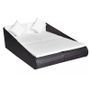 Lit de jardin résine tressée noire et polyester blanc Imia
