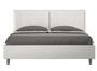 Lit design 160x200 cm avec tête de lit coussins matelassés simili cuir blanc Andry