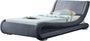 Lit design 90x190 cm tissu lin gris foncé Amor