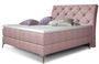Lit design continental avec tête de lit capitonnée strass tissu rose Banky