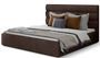 Lit design tissu doux marron Klarina