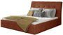 Lit double capitonné tissu rouge brique Kevina - 4 tailles