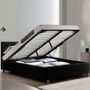 Lit double coffre avec sommier relevable simili noir koby 140