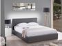 Lit double simili cuir gris Diag 160x200 cm