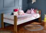 Lit enfant 90x190 cm bois blanc et pieds hêtre massif Scandi