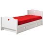 Lit enfant AMORI 90x200 – Blanc laqué & détails cœur