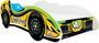 Lit enfant voiture F1 Beefree jaune 70x140 cm - Sommier et matelas inclus