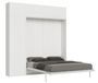 Lit escamotable 140x190 cm avec 1 colonne de rangement 2 meubles hauts bois blanc kanto