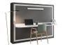 Lit escamotable avec bureau 140x190 anthracite P 35 Kinoa