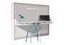 Lit escamotable avec bureau 140x190 blanc satiné P 35 Kinoa