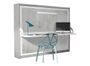 Lit escamotable avec bureau 140x190 chêne gris P 35 Kinoa