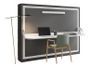 Lit escamotable avec bureau 90x190 anthracite P 35 Kinoa