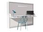 Lit escamotable avec bureau 90x190 blanc satiné P 35 Kinoa