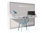 Lit escamotable avec bureau 90x190 chêne blanchi P 35 Kinoa