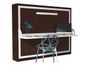 Lit escamotable avec bureau 90x190 chocolat P 35 Kinoa