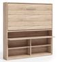 Lit escamotable horizontal 90x180 cm avec rangement et bureau Laura