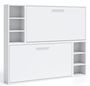 Lit escamotable superposé horizontal 2 couchages 80x180 cm avec étagères - Binka - 10 coloris - Haut de gamme