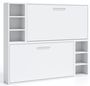Lit escamotable superposé horizontal 2 couchages 80x190 cm avec étagères - Binka - 10 coloris - Haut de gamme