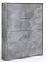 Lit escamotable vertical 90x190 cm gris ciment Banila