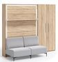 Lit escamotable verticale avec canapé et armoire Marko 120x190 cm - 12 coloris