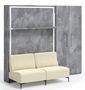 Lit escamotable verticale avec canapé et armoire Marko 80x190 cm - 12 coloris