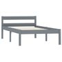 Lit Gris Bois de pin massif 90 x 200 cm