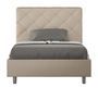 Lit matelassé 90x190 cm simili cuir café Paryse