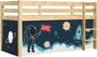 Lit mezzanine 90x200 cm avec tente astronaute pin massif clair Pino