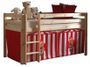 Lit mezzanine 90x200 cm avec tente clown pin massif clair Pino