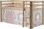 Lit mezzanine 90x200 cm avec tente contra pin massif clair Pino