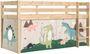 Lit mezzanine 90x200 cm avec tente dinosaure pin massif clair Pino