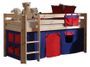 Lit mezzanine 90x200 cm avec tente Domino pin massif clair Pino