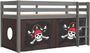 Lit mezzanine 90x200 cm avec tente pirate marron pin massif gris Pino