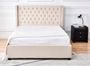 Lit moderne capitonné velours beige clair Eroz 160x200 cm
