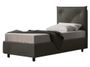 Lit simple sur mesure avec sommier simili cuir gris Apango 120x190 cm