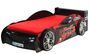 Lit voiture de course EXTREME 90x200 cm – Bois MDF noir – Sommier inclus