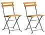 Lot de 2 chaises pliables en bois d’acacia et acier noir VILAK – Intérieur et extérieur