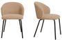 Lot de 2 chaises TALY – Tissu bouclette beige & pieds en acier noir