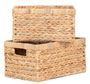 Lot de 2 paniers décoratifs rectangulaires PASSO – Jacinthe d’eau naturelle