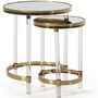 Lot de 2 tables d’appoint miroir et acrylique KOLY – Transparent & Doré